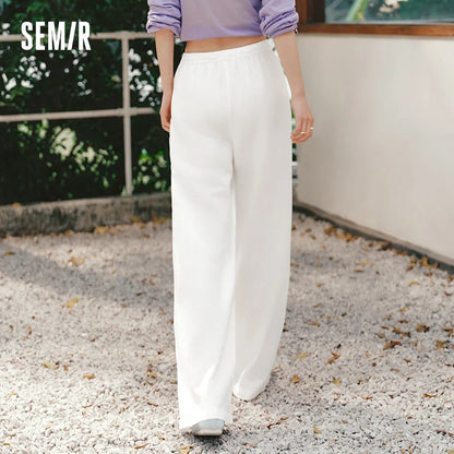 Semir Women Pants Linen Loose Wide Leg
