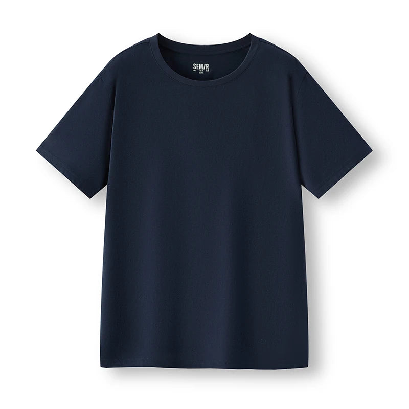Semir Short Sleeve T-Shirt Men Pure Cotton Bottoming Shirt 2025 New Spring Solid Color Inner Layer Top Versatile White T-Shirt