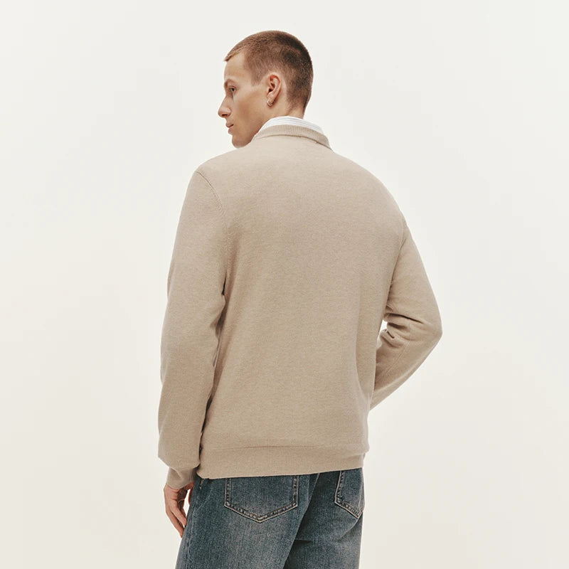 Semir Men Knitted Sweater Crew Neck Cashmere Blend
