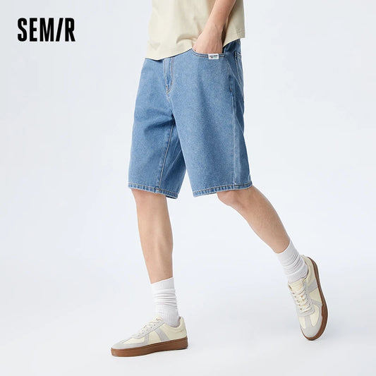 Semir Men Jeans 2024 Summer New Cool Feel Antibacterial Casual Daily Trend Casual Fashion Fifth Pants
