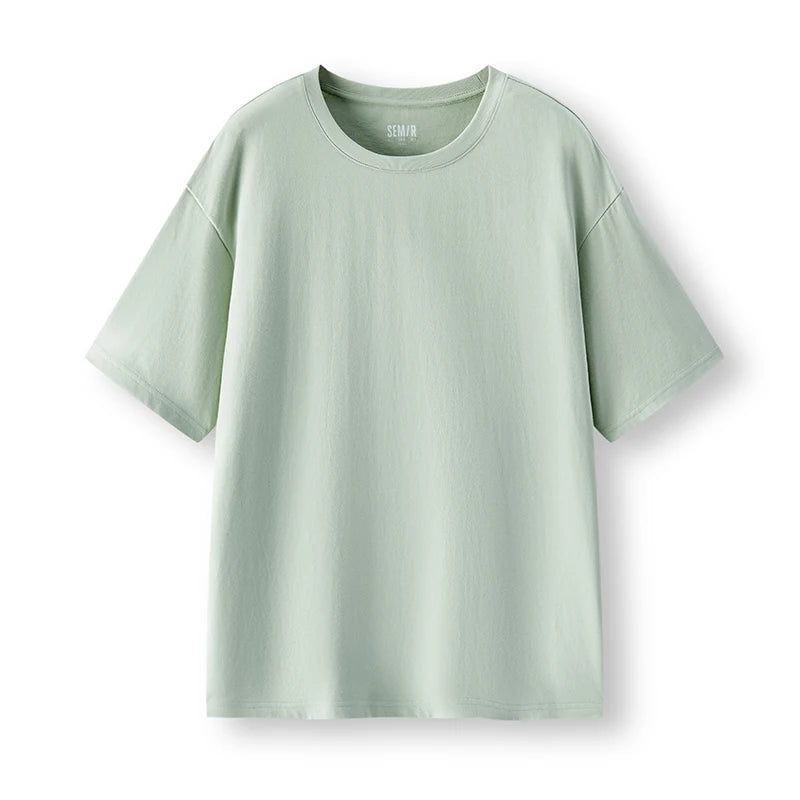 Semir Short Sleeve T-Shirt Men Pure Cotton Bottoming Shirt 2025 New Spring Solid Color Inner Layer Top Versatile White T-Shirt