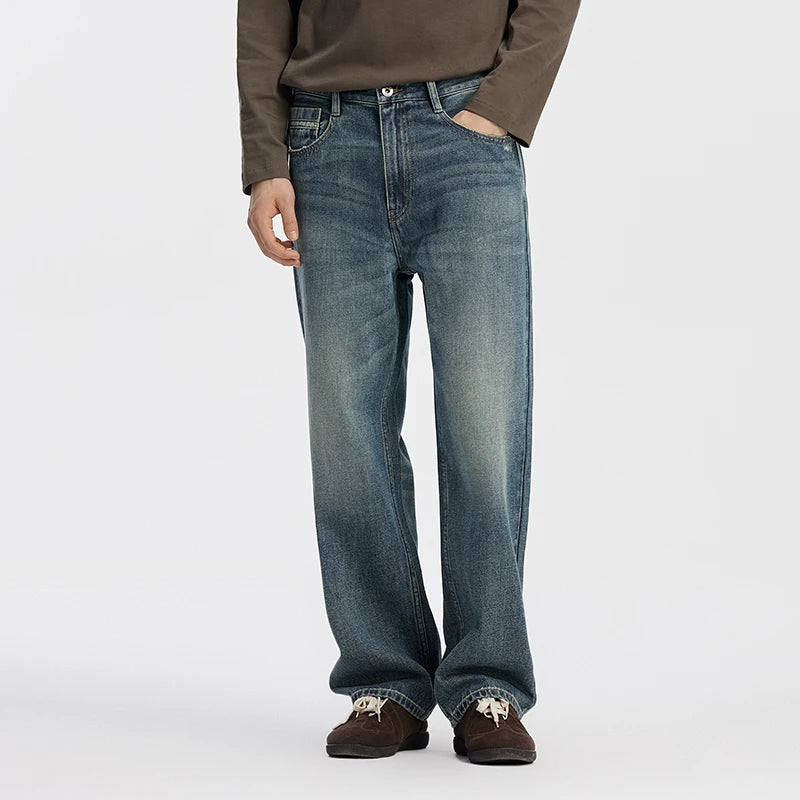 Semir Men Retro Washed Loose Jeans