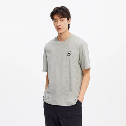 Semir Short Sleeve T-Shirt Men Moisture Wicking Panda Embroidered 2025 New Summer Knit Top for Casual and Comfortable Style