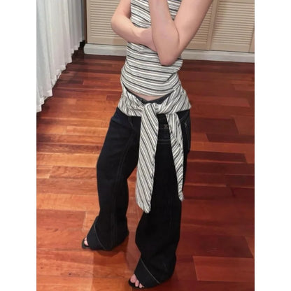 American Retro Low Waist Wide Leg Jeans