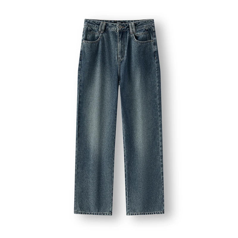 Semir Women Jeans Fleece-Lined Wide Leg Floor-Length