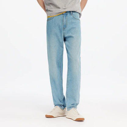 Semir Jeans Men Retro Distressed Wash Cool Feeling Tapered Pants 2025 New Summer Long Pants Classic Versatile for Casual Wear
