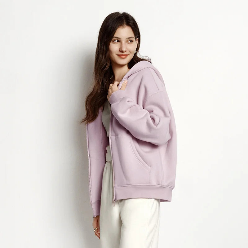 Semir Women Jacket Fleece Drop Shoulder Hooded