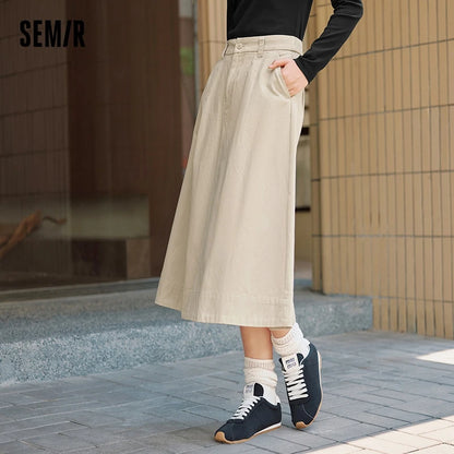 Semir Women Skirt Cotton Loose Umbrella