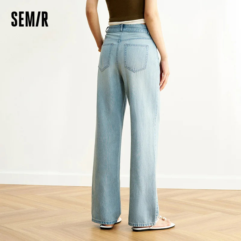Semir Women Jeans Vintage Washed Wide Leg