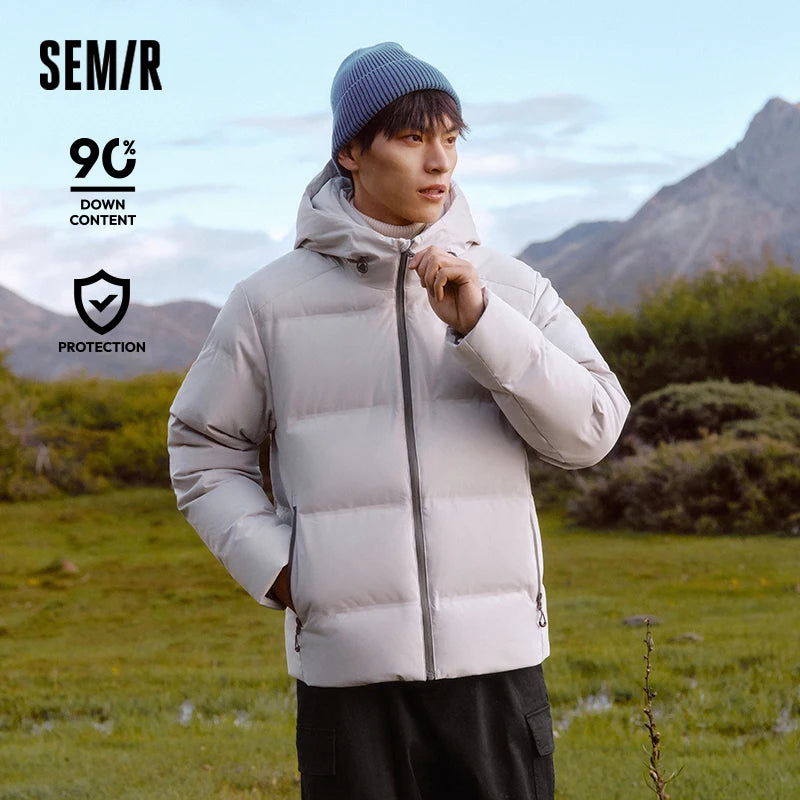 Semir Men Down Jacket Textured Hooded Versatile