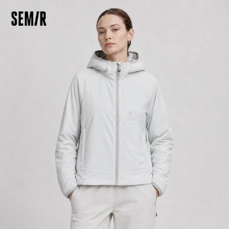 Semir Women Cotton Coat Three-Resistant Raglan Slim Hooded