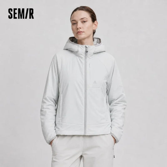 Semir Women Cotton Coat Three-Resistant Raglan Slim Hooded