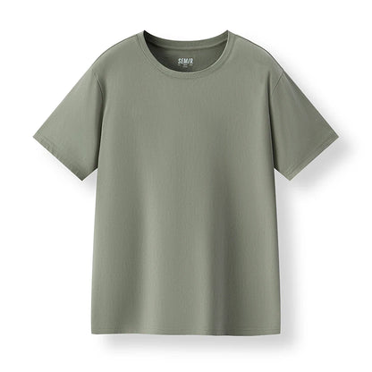 Semir Short Sleeve T-Shirt Men Pure Cotton Bottoming Shirt 2025 New Spring Solid Color Inner Layer Top Versatile White T-Shirt