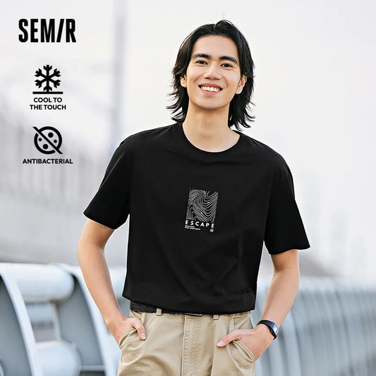Semir Short Sleeve T-Shirt Men 2024 New Summer Version Outdoor Fashionable Printed Top Cool Feeling Antibacterial