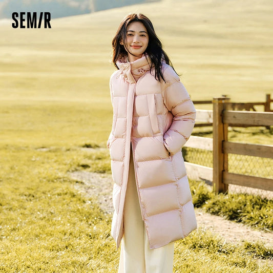 Semir Women Down Jacket Long Waterproof Loose Hooded