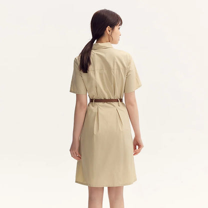 Semir Dress Women Pure Cotton Fashionable and Elegant 2025 New Summer Version Slimming and Waist-tightening Shirt Dress