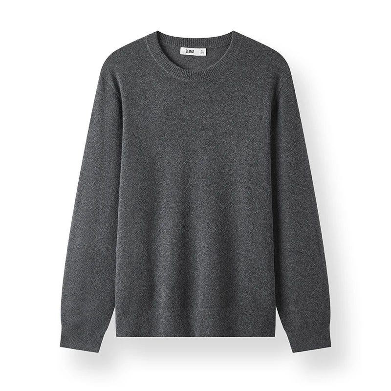 Semir Men Knitted Sweater Crew Neck Cashmere Blend