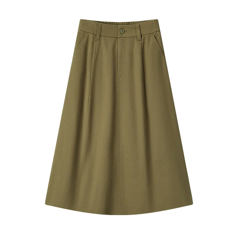 Semir Women Skirt Cotton Loose Umbrella