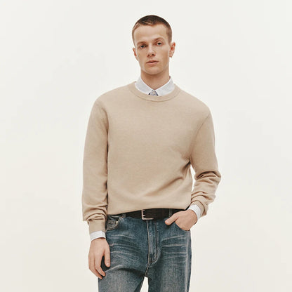 Semir Men Knitted Sweater Crew Neck Cashmere Blend