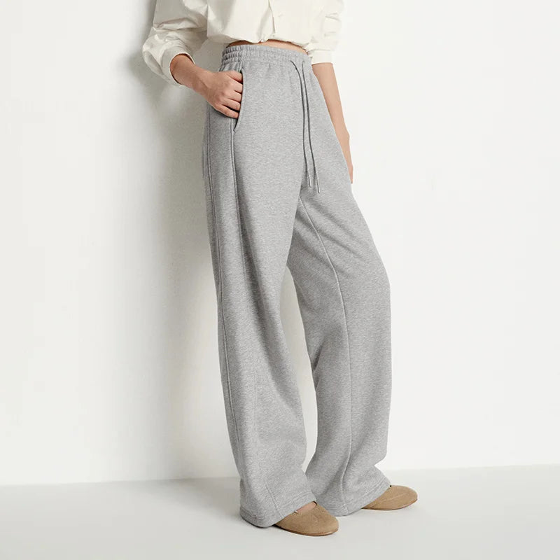 Semir Women Pants Fleece Lined Drawstring Wide Leg
