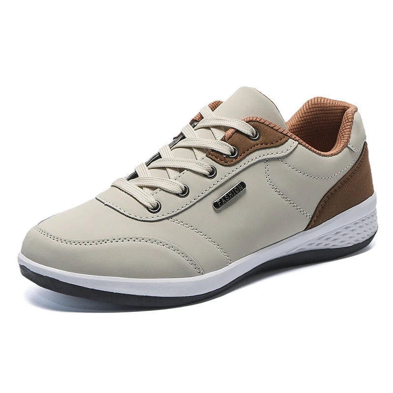 YRZL Men's Waterproof Leather Sports Sneakers