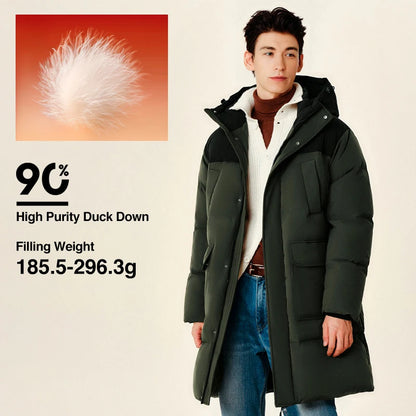 Semir Men Down Jacket Long Waterproof Hooded
