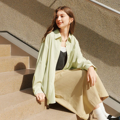 Semir Long Sleeve Shirt Women Oversize Shirt with Short Vest 2025 New Spring Two-Piece Set for Trendy and Casual Style