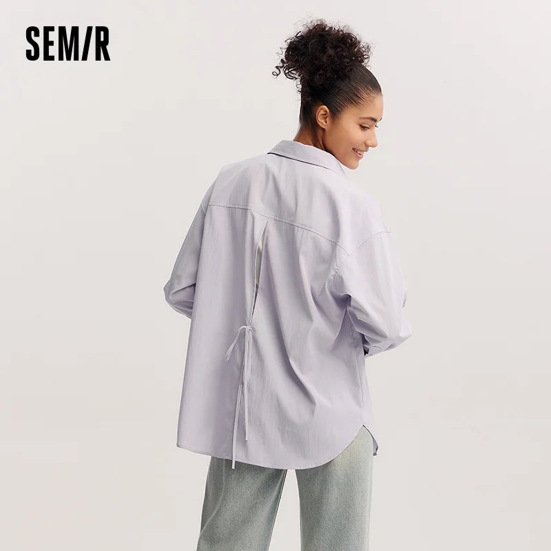 Semir Long Sleeve Shirt Women Oversize Shirt with Short Vest 2025 New Spring Two-Piece Set for Trendy and Casual Style