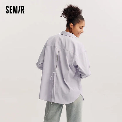 Semir Long Sleeve Shirt Women Oversize Shirt with Short Vest 2025 New Spring Two-Piece Set for Trendy and Casual Style