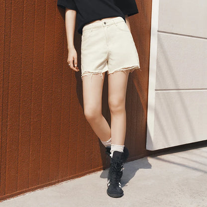 Semir Women Frayed Denim A-Line Shorts