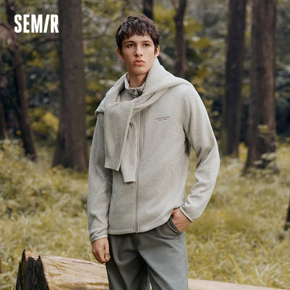 Semir Men Knit Zip Stand Collar Jacket