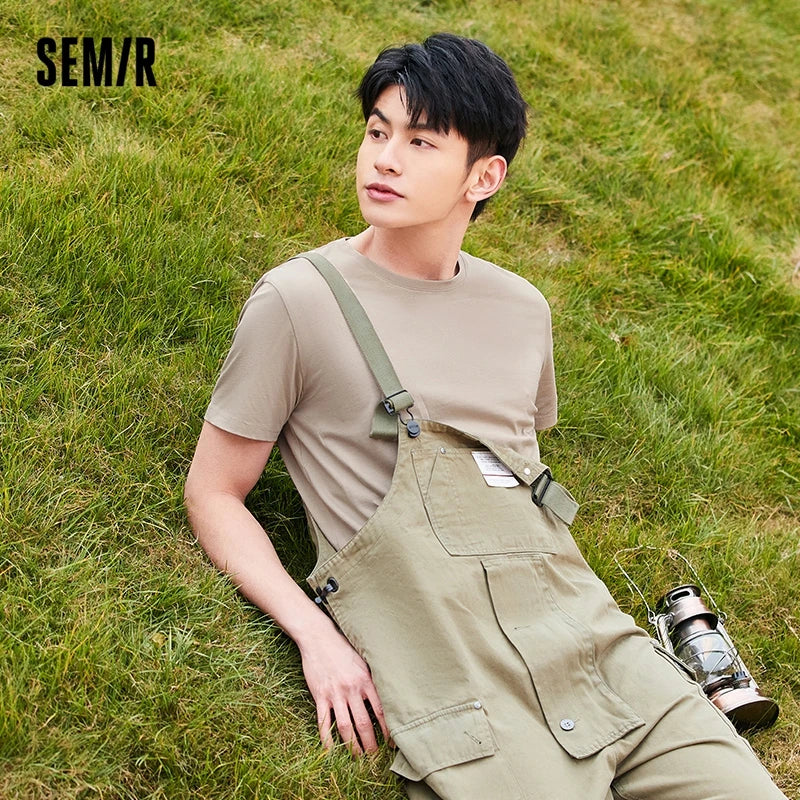 Semir Short Sleeve Men T-Shirt Cotton 2024 Summer New Man Clothing Is Thin And Versatile T Shirt Couples Solid Color Bottoming