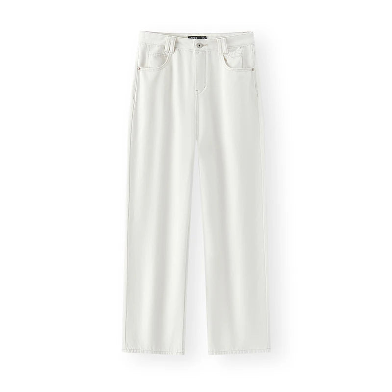 Semir Women Jeans Fleece-Lined Wide Leg Floor-Length