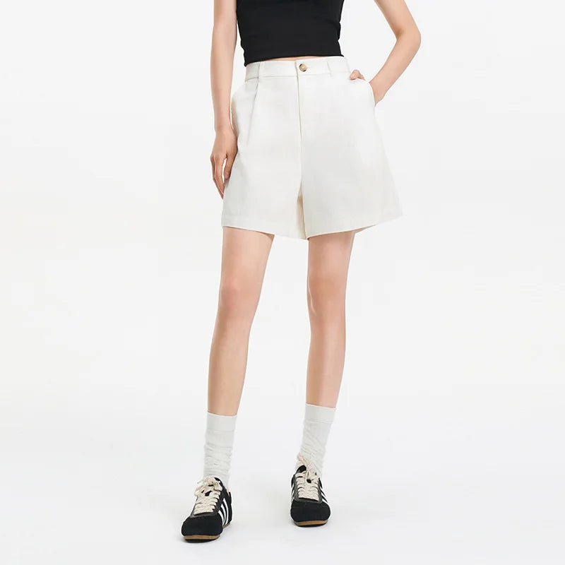 Semir Women Shorts Pleated Elastic Waist Loose