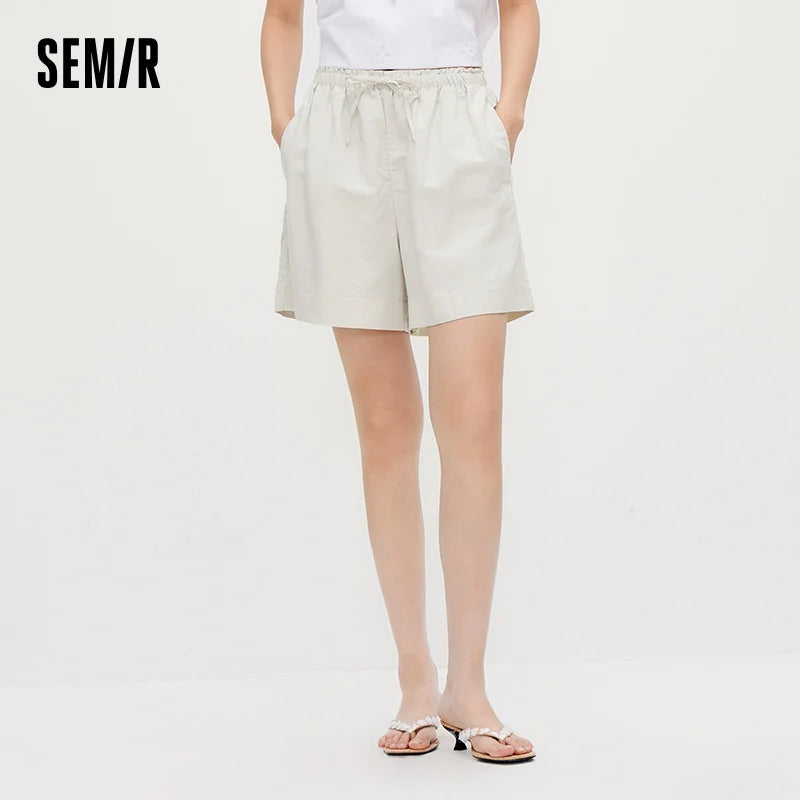 Semir Women Shorts Ruffle Draping Loose Straight