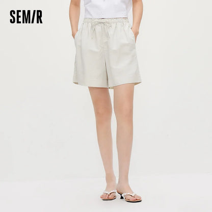 Semir Women Shorts Ruffle Draping Loose Straight