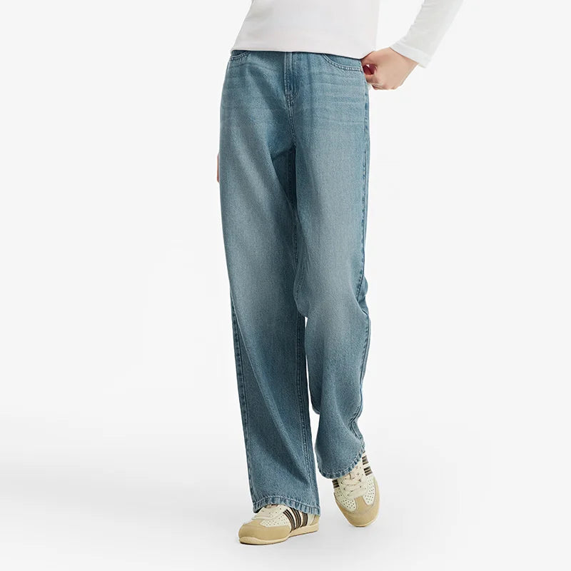 Semir Women Jeans Vintage Washed Wide Leg