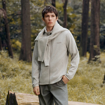 Semir Men Knit Zip Stand Collar Jacket