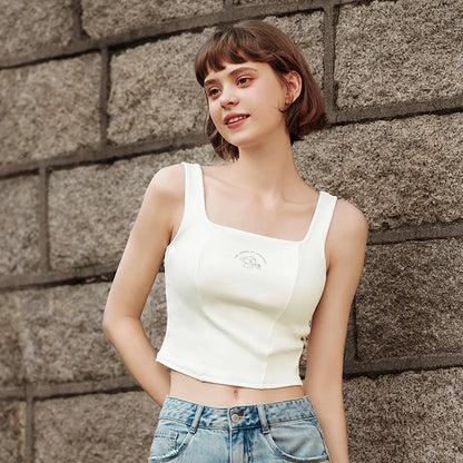 Semir Vest Women Short-Length With Square Neckline Cute Print 2024 Summer New Slim-Fit Corset Top Sassy