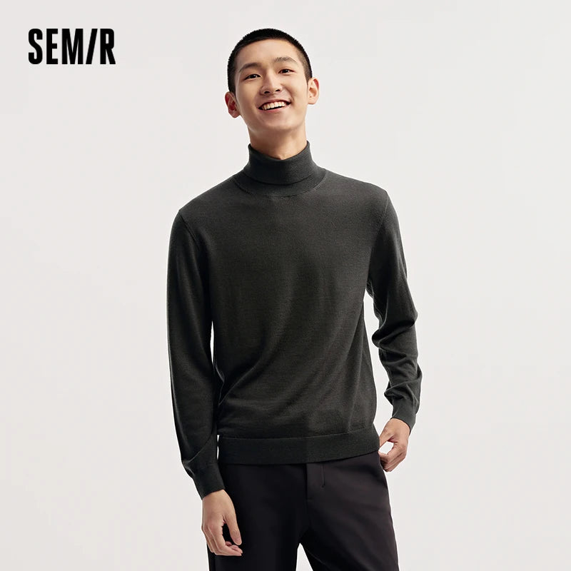 Semir Men Wool Sweater High Neck Warm
