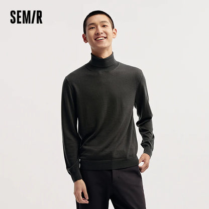Semir Men Wool Sweater High Neck Warm