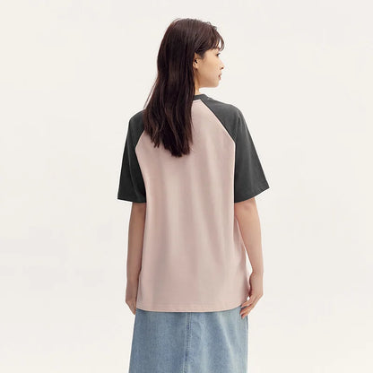 Semir Short Sleeve T-Shirt Women Mid-long Style Raglan Sleeve Loose 2025 New Version Panda-themed Pure Cotton Summer Outfit
