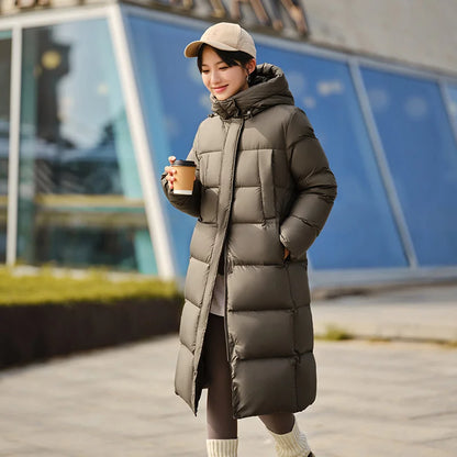 Semir Women Down Jacket Long Waterproof Loose Hooded