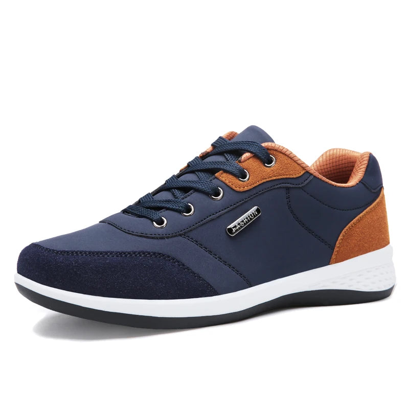 YRZL Men's Waterproof Leather Sports Sneakers