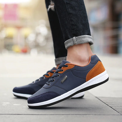 YRZL Men's Waterproof Leather Sports Sneakers