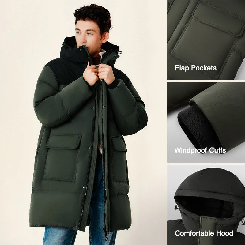 Semir Men Down Jacket Long Waterproof Hooded