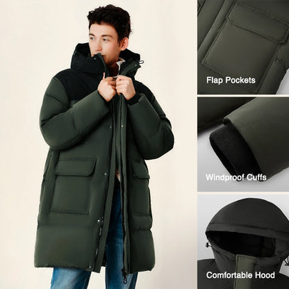 Semir Men Down Jacket Long Waterproof Hooded