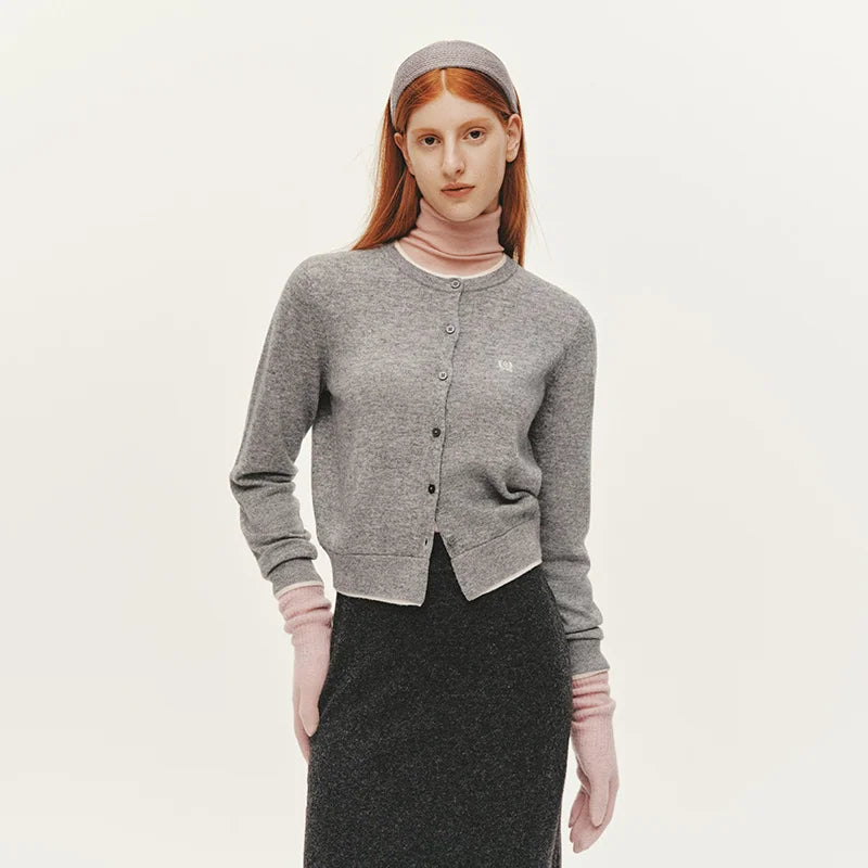 Semir Women Knitted Sweater Slim Embroidered Pullover