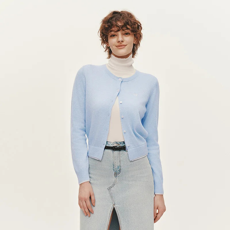 Semir Women Knitted Sweater Slim Embroidered Pullover