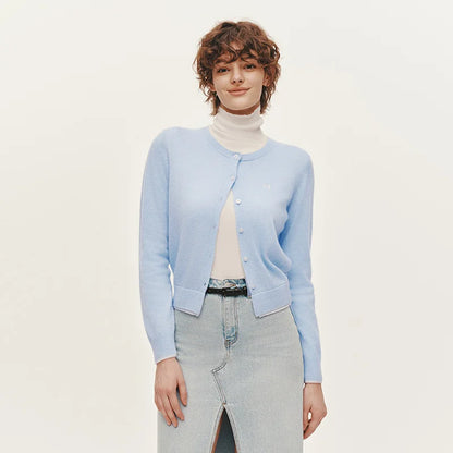 Semir Women Knitted Sweater Slim Embroidered Pullover